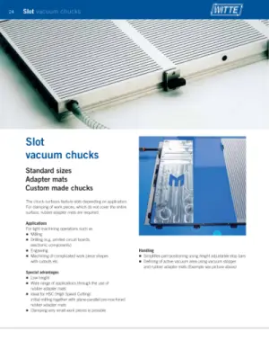 Slot vacuum chucks specifications PDF image